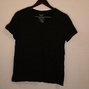 Black V Neck T Shirt